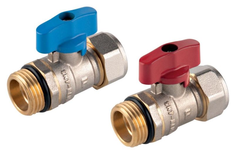Zawór kulowy Ferro do rur wielowarstwowych 16x2mm wkrętny czerwony uchwyt F-Comfort 12.7 mm 1 szt.