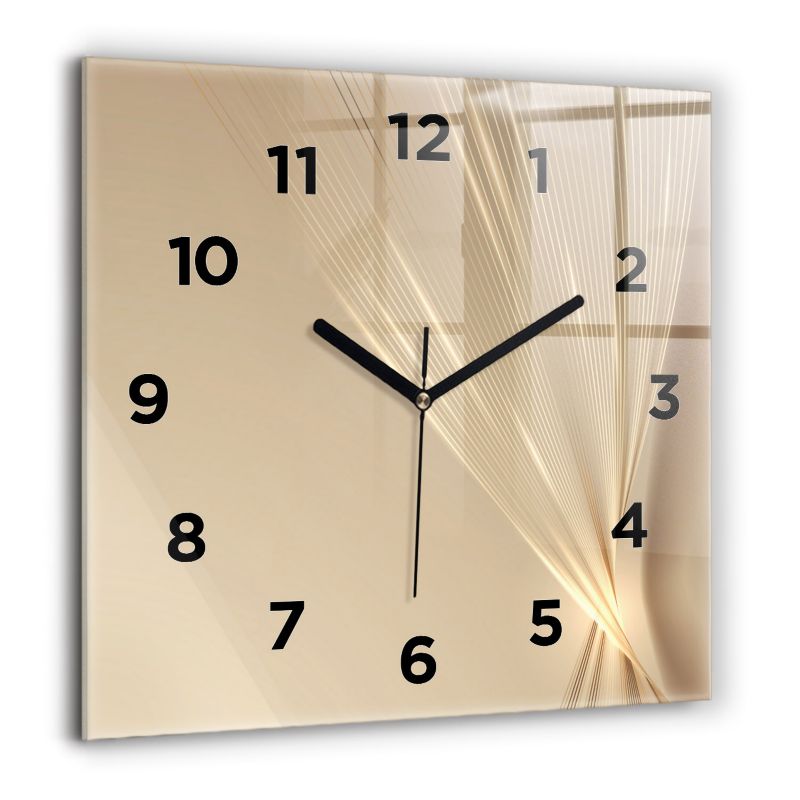 Zegar z czarnymi wskazówkami Wallfluent 60x60 cm Abstrakcyjne światło 1 szt.