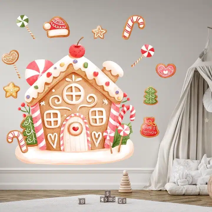 Naklejki ścienne Domek z Piernika 100x100 cm BW