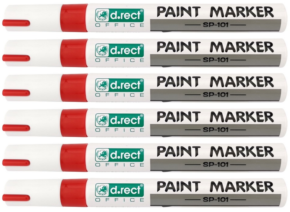 6x Marker olejowy D.Rect SP-101, okrągła, 2-4.5mm, czerwony