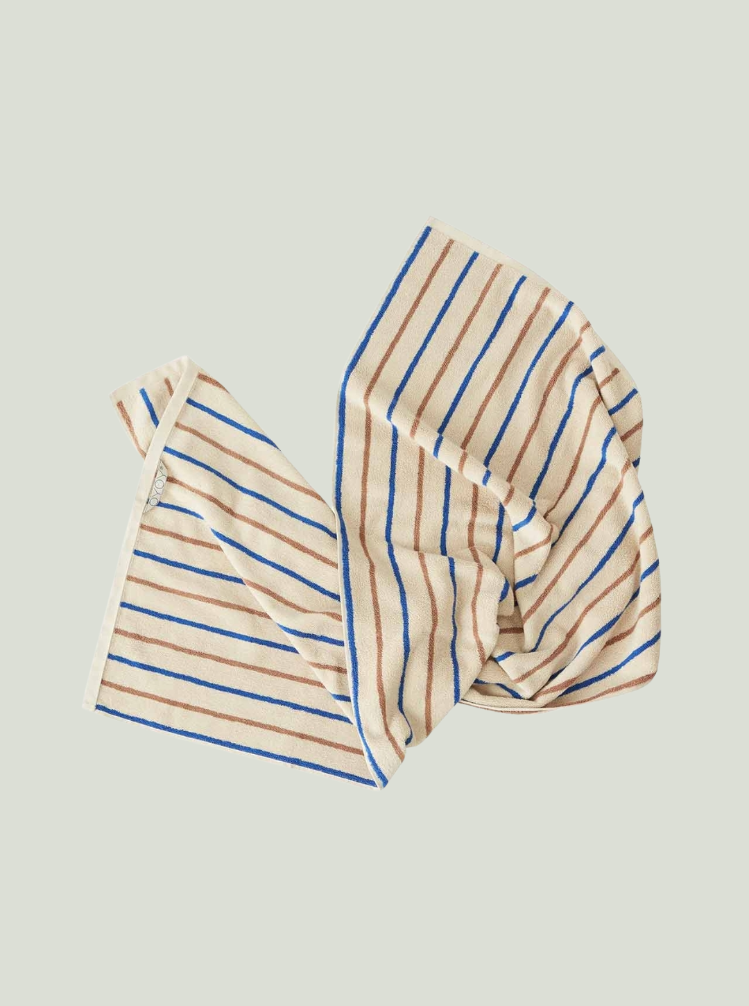 Ręcznik Raita Caramel / Optic Blue - 50x100 cm OYOY Living