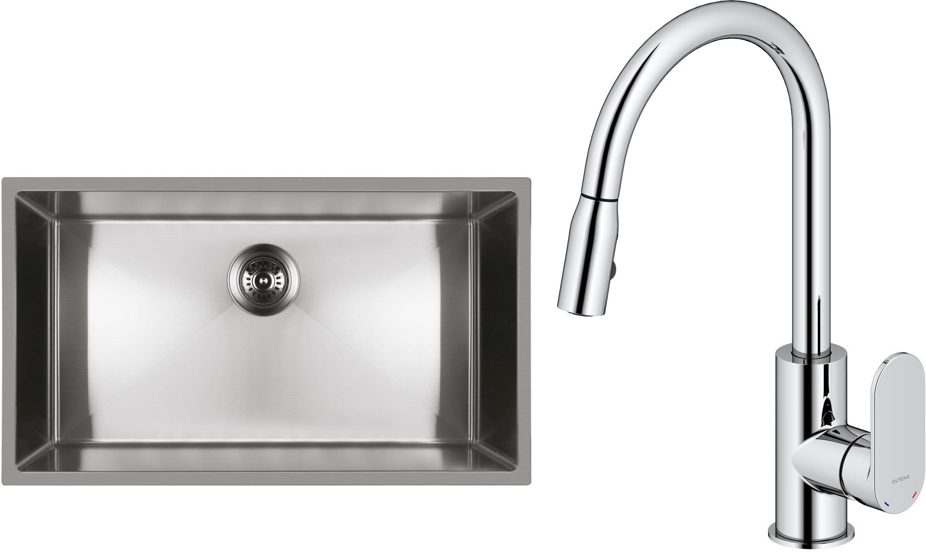 Darmowa Dostawa - Zlewozmywak z baterią stal / chrom Oltens Stalvask abset4332