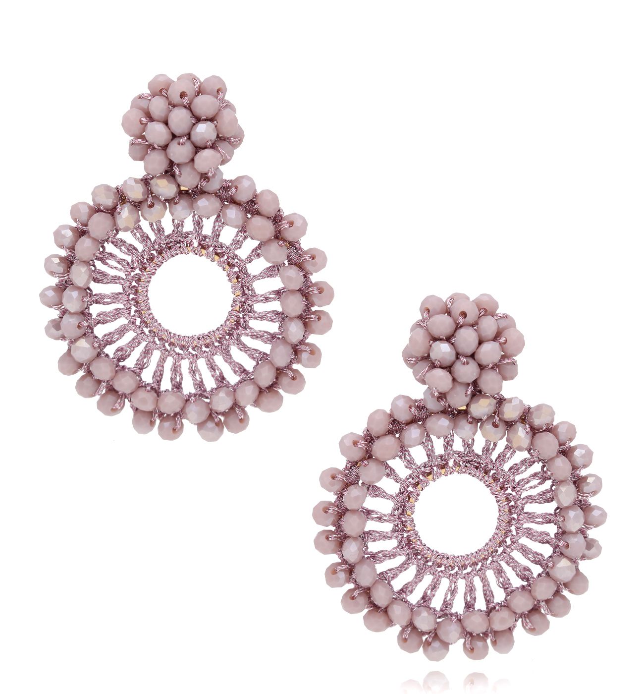 Kolczyki z kryształkami liliowe Luminous KWE0012 - By Dziubeka