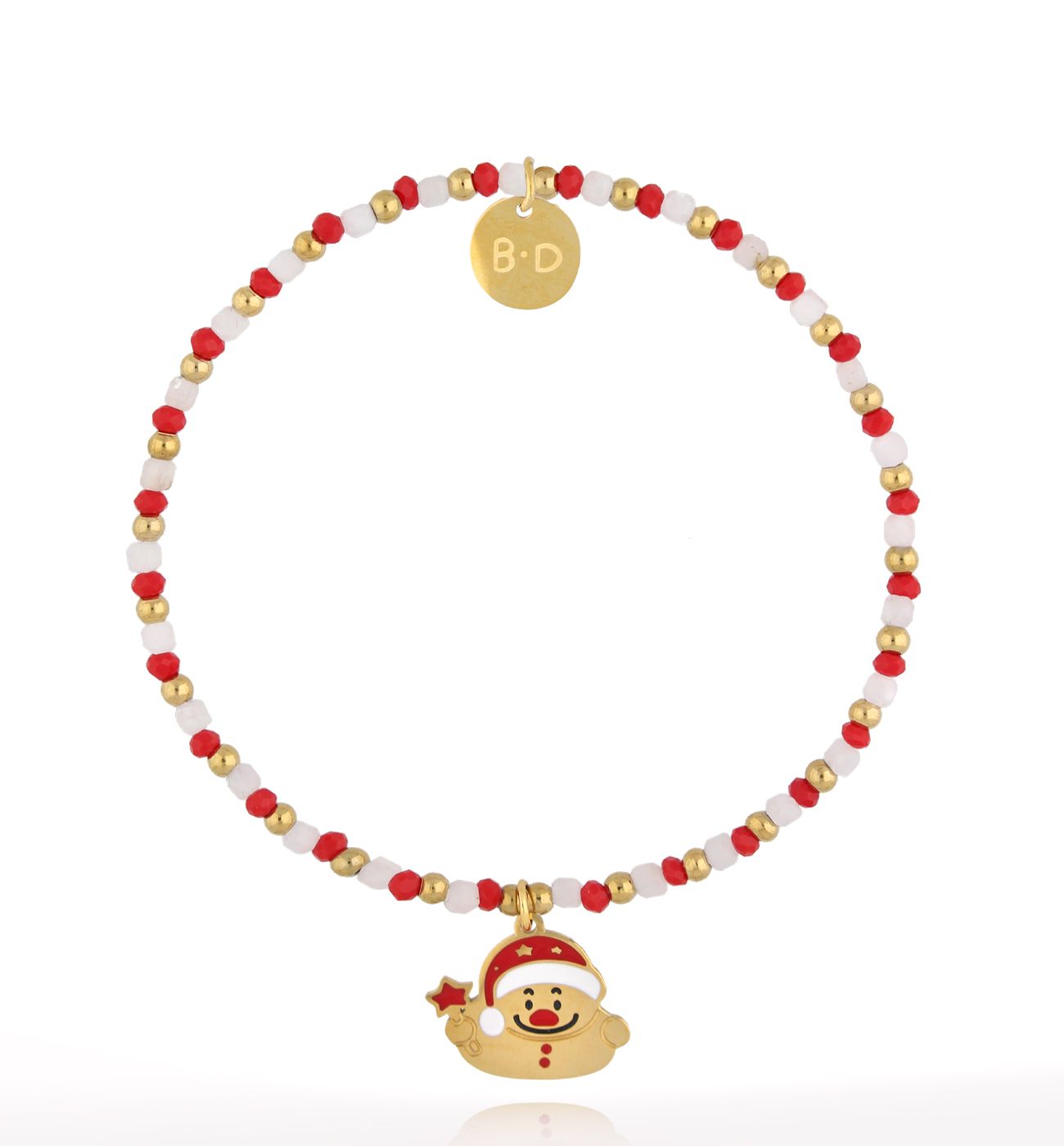 Bransoletka świąteczna z bałwanem - By Dziubeka