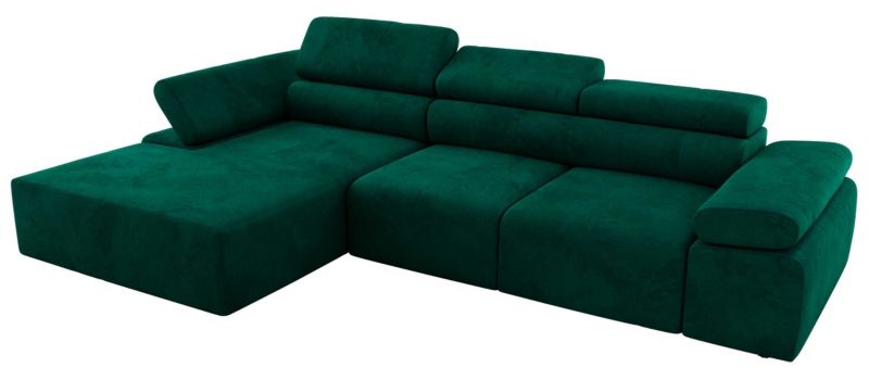 Narożnik MKS Meble RILASSO L strona lewa ciemnozielony welwet 1szt.