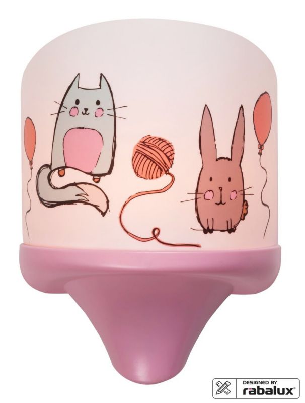 Kinkiet ścienny Rabalux Cathy wielokolorowy do pokoju dziecka z włącznikiem 1 x E14 x 7W IP20 wym: 19 x 13 x 6 cm - 1 szt.