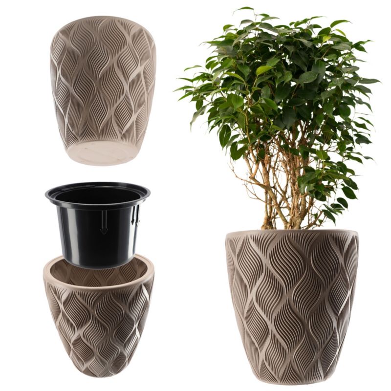 Donica KADAX Doniczka Z Wkładem Osłonka Beżowa 42cm 1 szt.