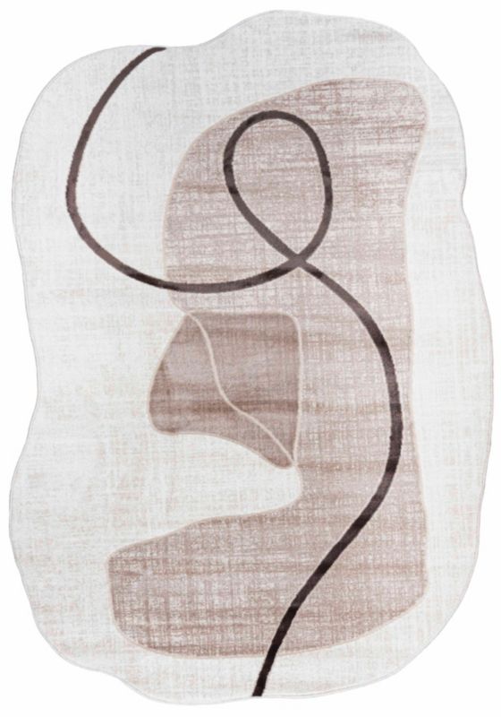 Dywan Dwustronny Wewnętrzny SILA LUX Owalny Mazovia 200 x 300 cm Beżowy Motyw Abstrakcyjny 1 szt.