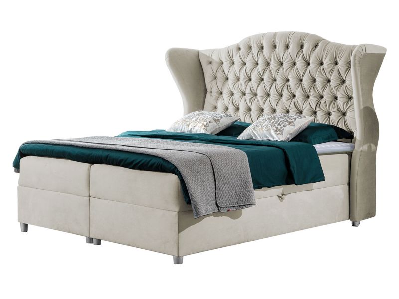 Łóżko kontynentalne MIRJAN 24 Livia 180x200 kość słoniowa 1 szt.