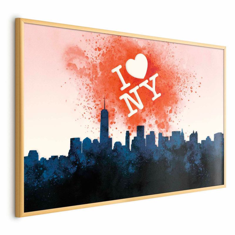 Plakat Artgeist I love NY 60x40 cm z ramą złotą 1 szt