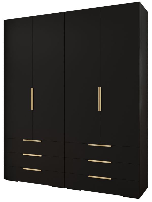 Garderoba wysoka do przedpokoju Abiks INOVA 1 Z16 czarny+złoty 1szt.