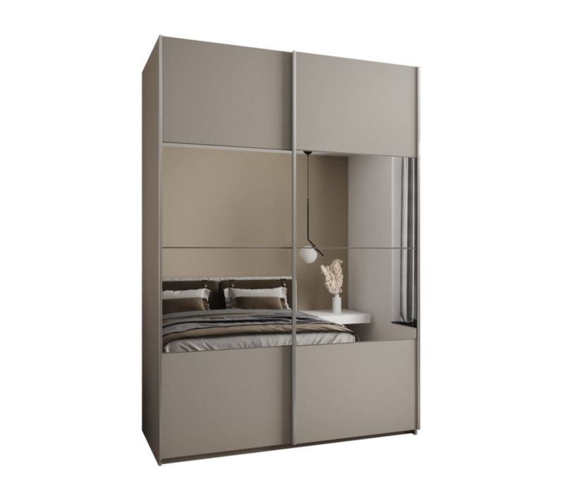 Szafa przesuwna Abiks LUX 4 wysoka szer.180cm kaszmir/kaszmir/srebrny 1szt.