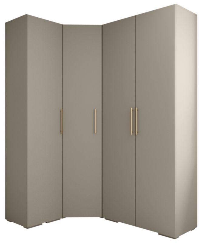 Garderoba wysoka do przedpokoju Abiks INOVA 3 Z3 kaszmir+złoty 1 szt.