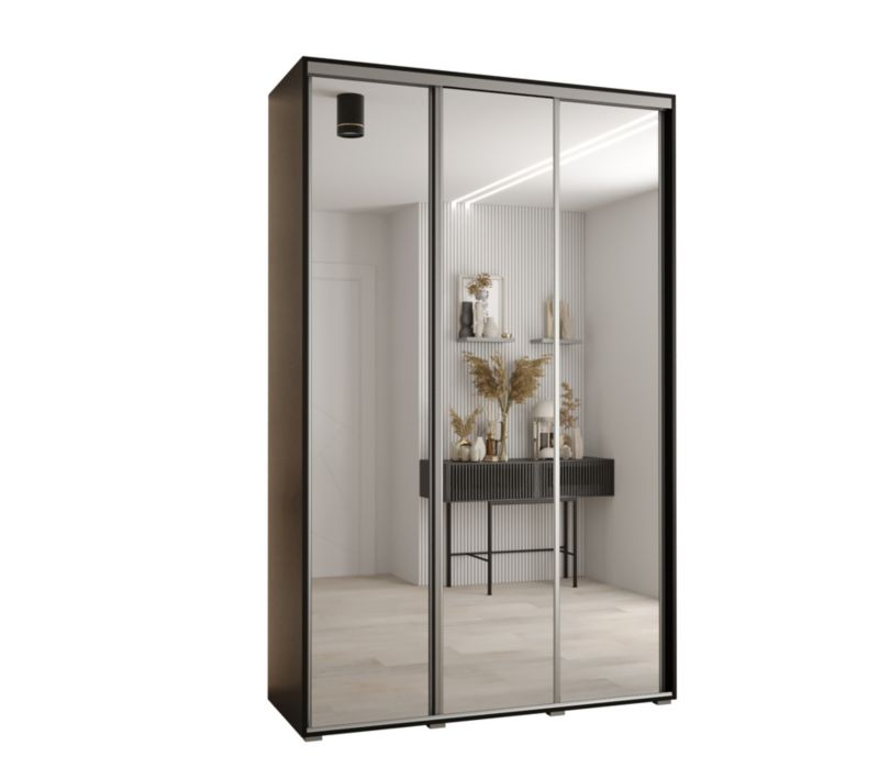 Szafa przesuwna Abiks CANNES 2 150 gł 45 czarny/czarny/srebrny 1szt.