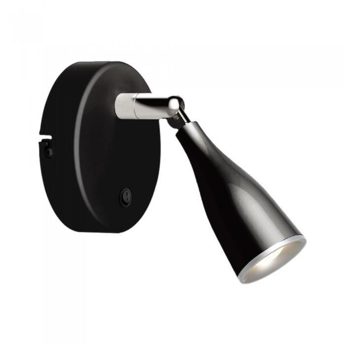 Kinkiet ścienny V-TAC Vt-806 czarny z włącznikiem LED 4.5W 3000K 420lm IP20 wym: 9,4 x 10 x 4,5 cm - 1 szt.