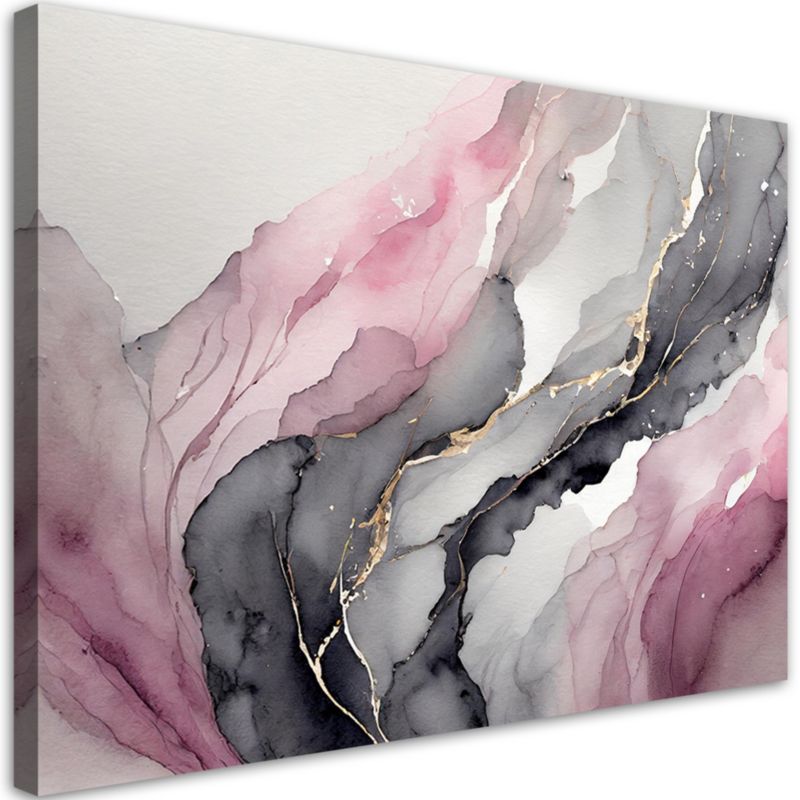 Obraz do salonu sypialni Feeby Akwarela Abstrakcja Różowy 90x60 cm 1szt