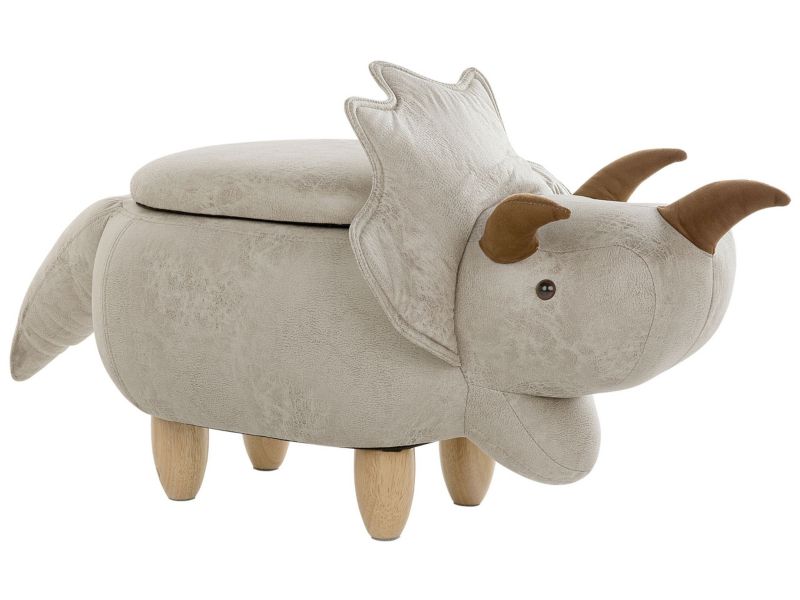 Pufa zwierzak ze schowkiem Triceratops Jasnoszary 1 szt.
