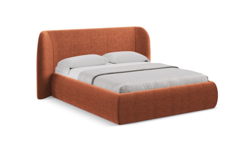 Tapicerowane łóżko z pojemnikiem - 160x200 LaMiaSofa Hauke Szynila 160x200 Terakota 1 szt.