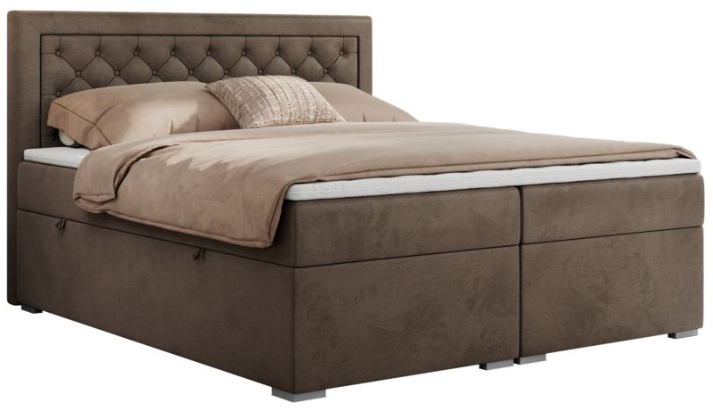 Łóżko kontynentalne MKS Meble JASIR 160x200 H4 brązowy welwet 1szt.