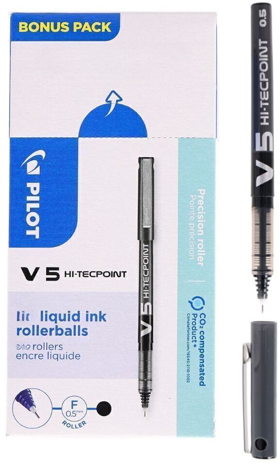 12x Cienkopis Pilot, BX-V5, 0.5mm, czarny