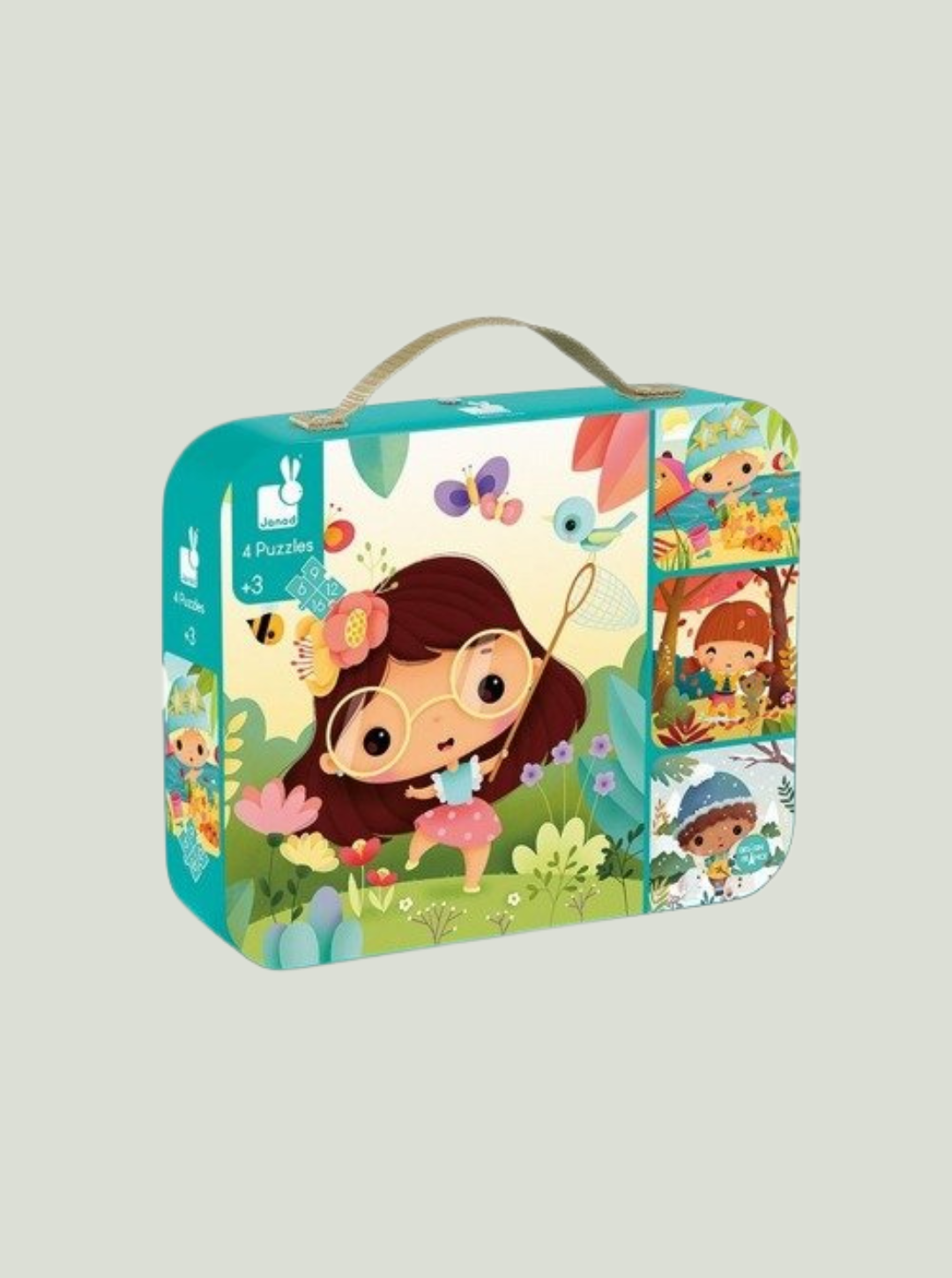 Puzzle progresywne w walizce Pory roku 4 układanki – 6, 9, 12 i 16 elementów 3+ JANOD