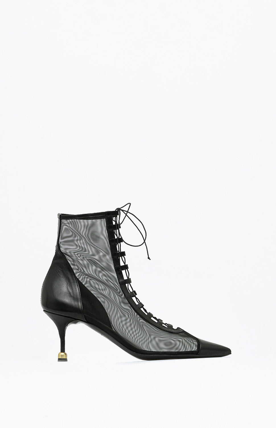 Skórzane botki damskie STEFANI TRANSPARENT BLACK 38 - Vanda Novak