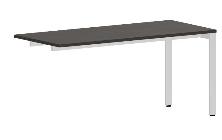 NOTER PO68 Biurko pojedyncze prawe 158,5x80x74h (Rodzaj blatu: szkło lacobel czarny)