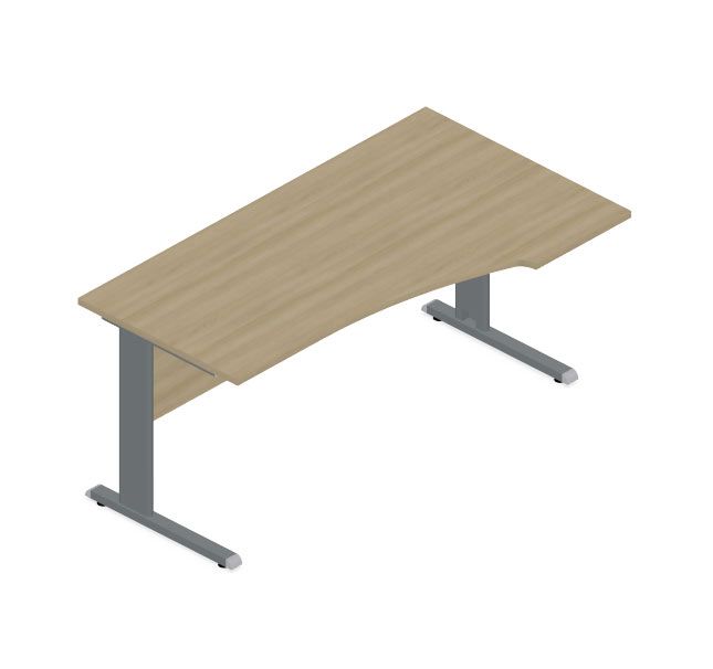 HEBE BE05/7 Biurko profilowane prawe 158,5/70x90/74h (Kolor blatu: Dąb Lindberg)