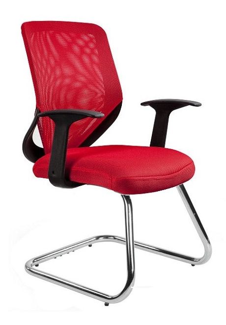 MOBI SKID fotel biurowy 8 kolorów, siatka/membrana (Podłokietnik: standard, Kolor: czerwony)