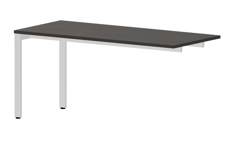 NOTER PO28 Biurko pojedyncze prawe 178,5x80x74h (Rodzaj blatu: szkło lacobel czarny)