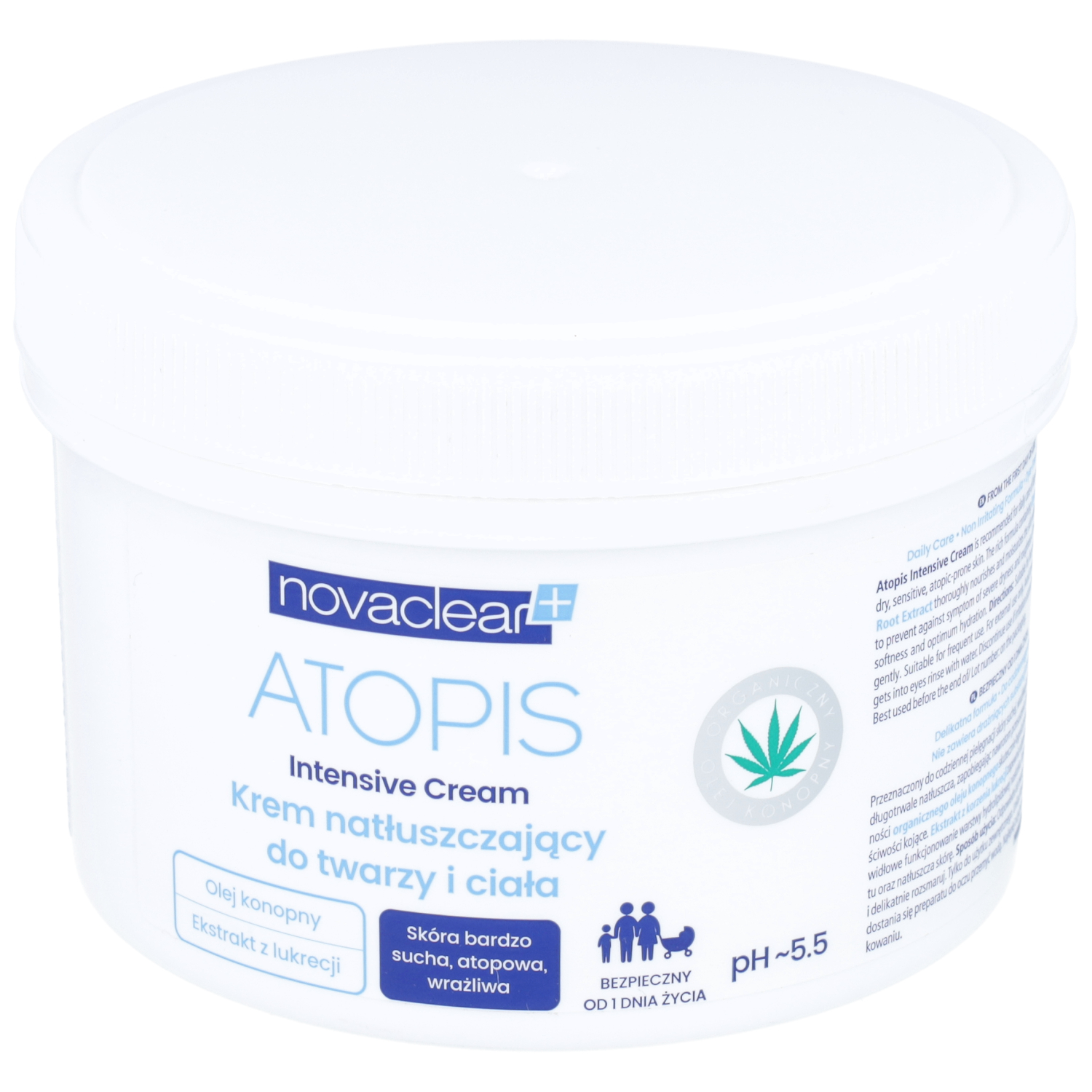 Novaclear atopis - krem natłuszczający do twarzy i ciała intensive cream, 500 ml