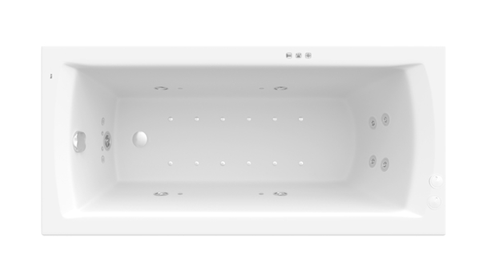 Roca Linea wanna prostokątna 150x70 cm z hydromasażem Smart WaterAir Plus biała A24T014000