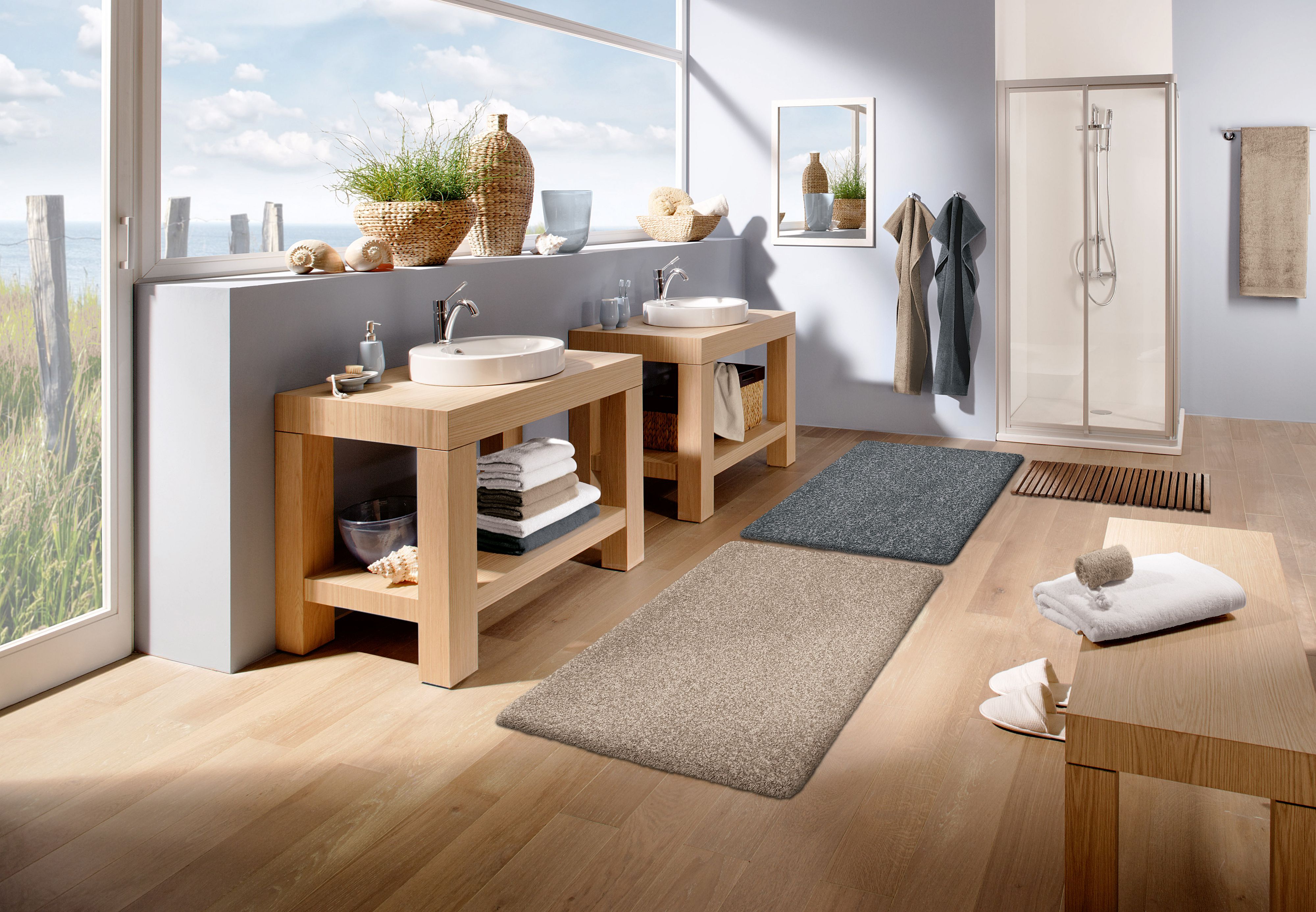 Kleine Wolke Seattle dywanik łazienkowy 140x80 cm poliester Taupe 4071271657 - Wysyłka w 24h