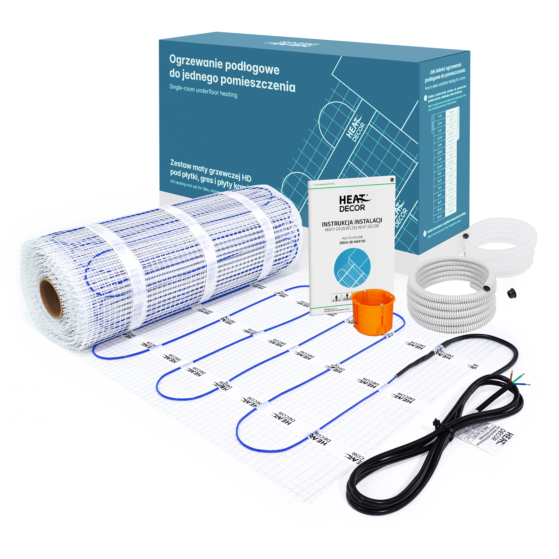 Heat Decor HD-MAT150 mata grzewcza 4,5 m2 150 W/m2 Z/HD-mat150/4.5/BT - Wysyłka w 24h