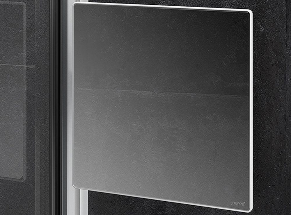 Huppe Select+ lusterko kosmetyczne 21,3x21,3 cm kwadratowe pod prysznic ruchome srebrny mat SL2301087