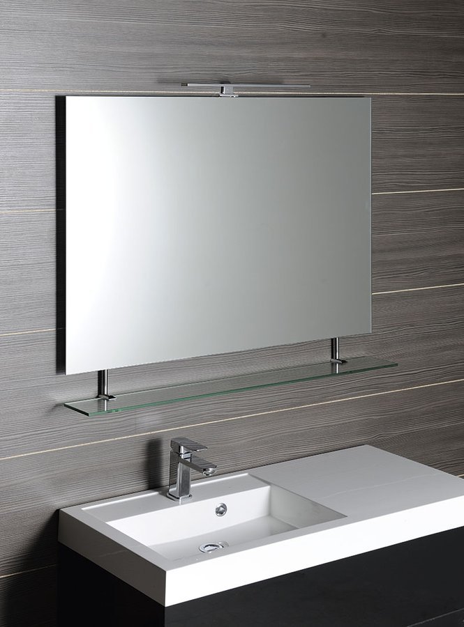 Sapho Wega lustro 90x80 cm z półką chrom/szkło przezroczyste 60092-9