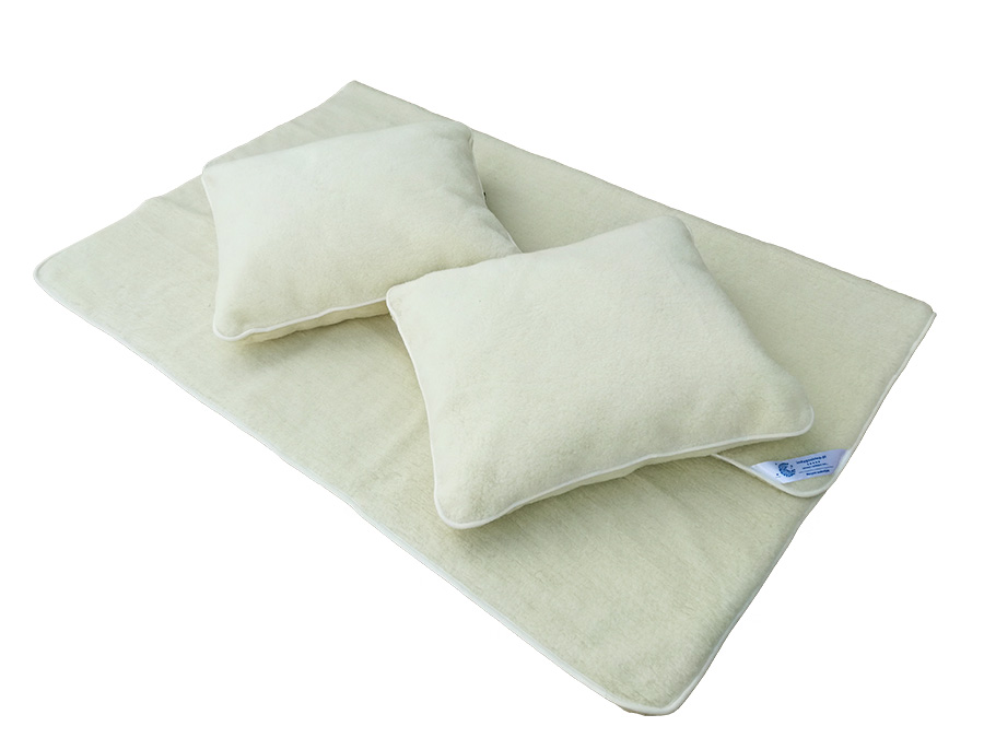 Pościel wełniana merynos australijski ecru (kołdra 140x200, poduszka 45x75) (+-5cm)