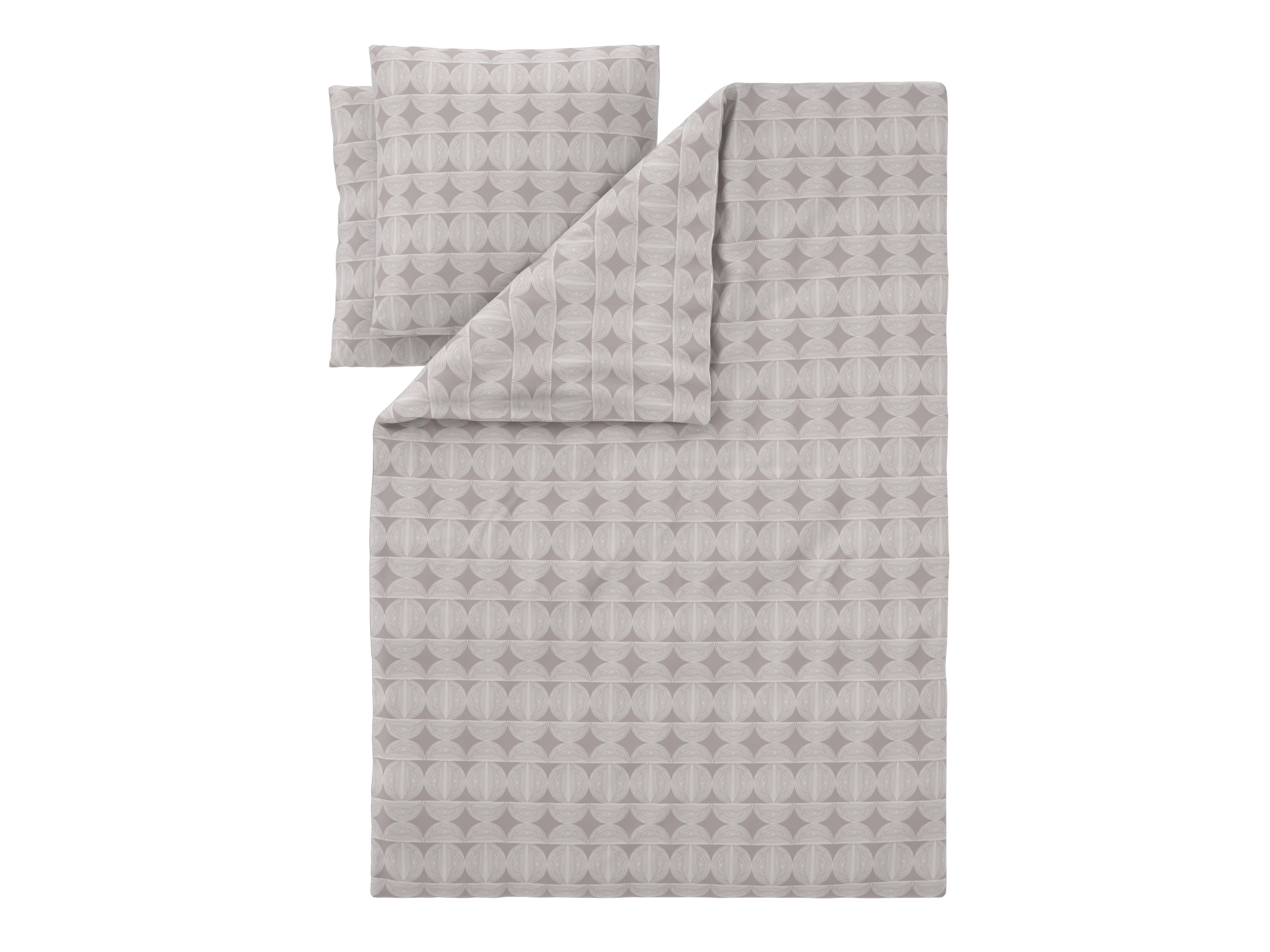 Livarno Pościel satynowa z mikrofibry, 160 x 200 cm Koła/beż