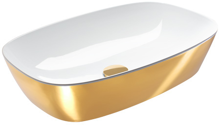 Darmowa Dostawa - Umywalka 60x40 cm owalna nablatowa biała-złota Catalano Green 0622600042