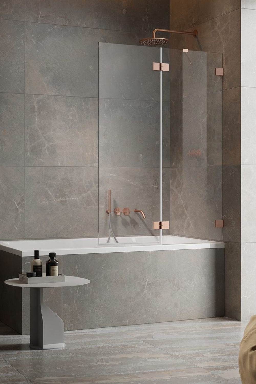 Darmowa Dostawa - Parawan nawannowy dwuczęściowy Radaway Essenza Pro Brushed Copper PND II 101021009301R