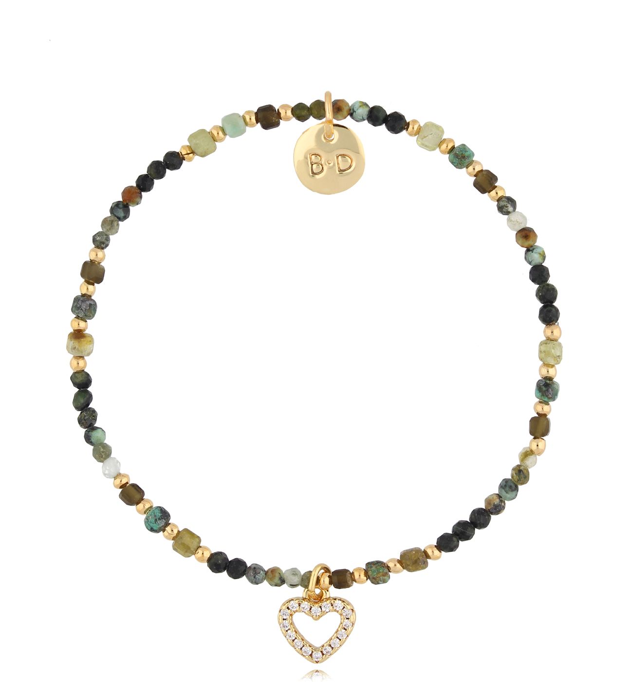 Bransoletka z turkusami i sercem Odette - By Dziubeka