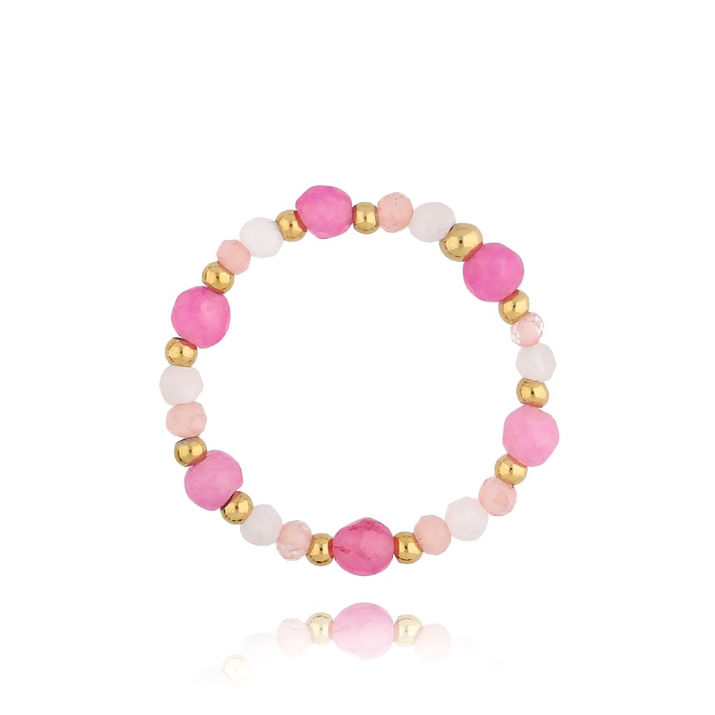 Pierścionek elastyczny z kamieniami naturalnymi Sea Foam PSC0475