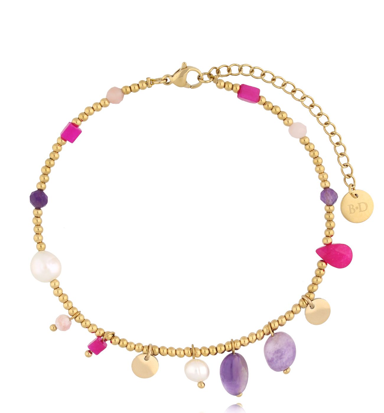 Bransoletka na nogę z kamieniami Violette B - By Dziubeka