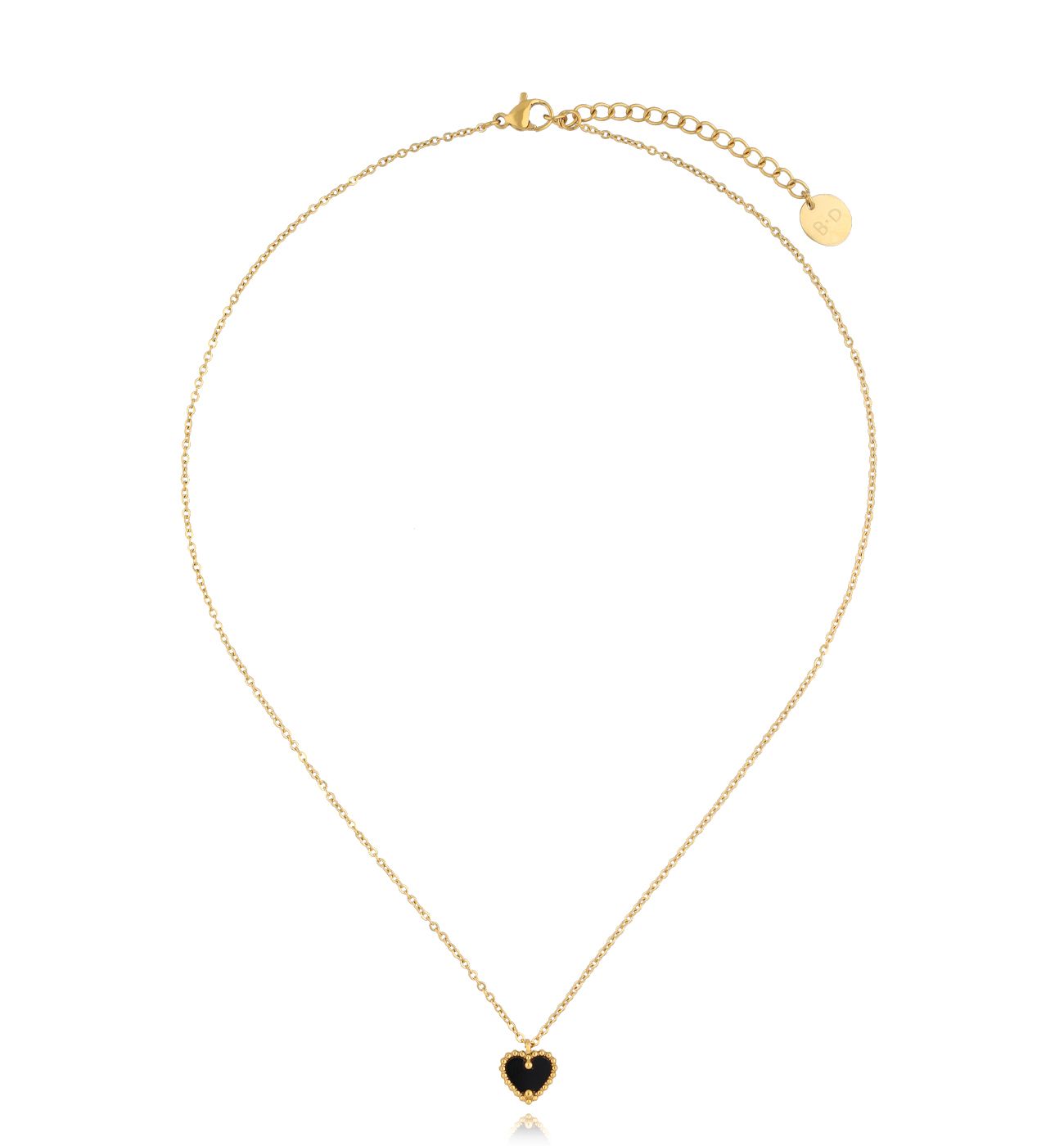 Naszyjnik z czarnym sercem NSY0233
