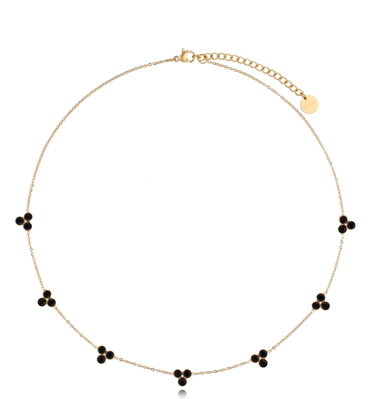 Naszyjnik złoty z czarnymi cyrkoniami Goldie - By Dziubeka