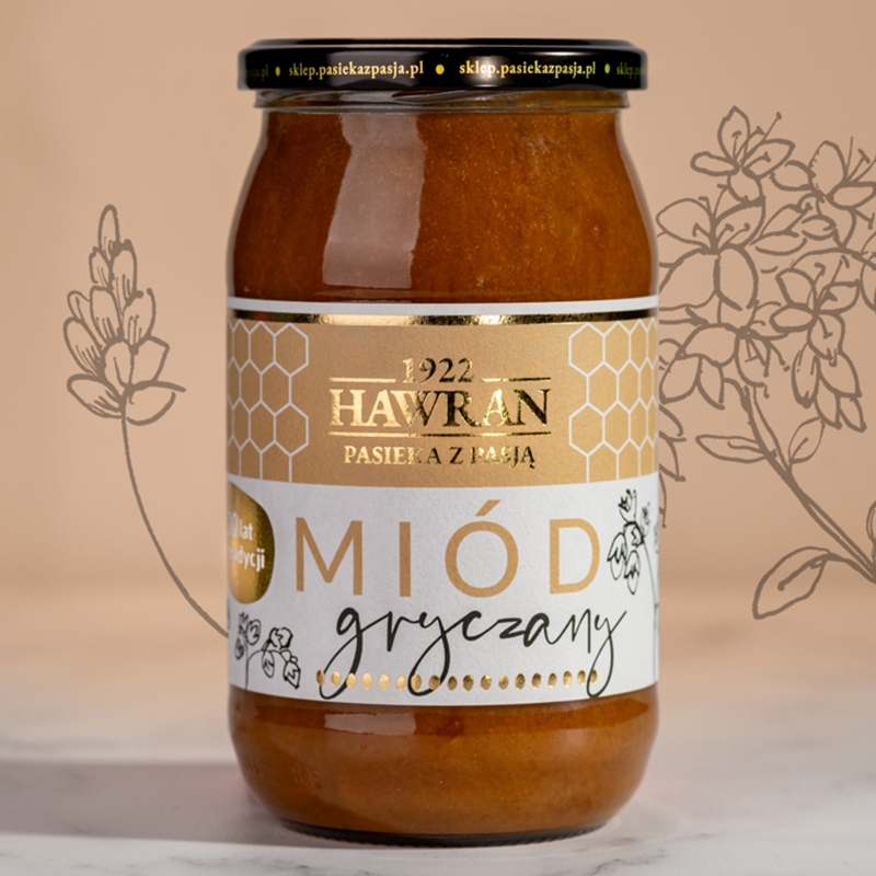 Miód gryczany 1050g - Pasieka z Pasją Hawran