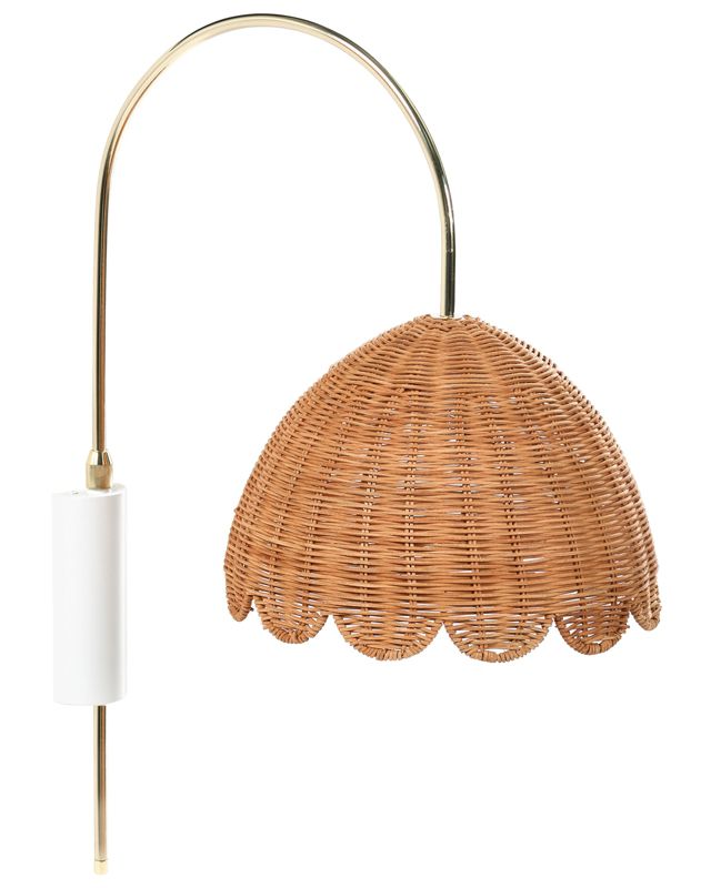 Lampa ścienna Valukkai Rattan Naturalny 1 szt.