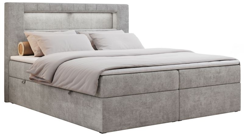 Łóżko kontynentalne MKS Meble GOLD 5 120x200 H4 Jasnoszary struktura 1szt.