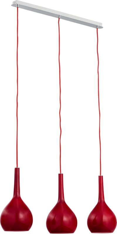 Lampa wisząca Alfa Vetro 5130 czerwono-chromowana nowoczesna 3xE27 x 15W 1 szt.