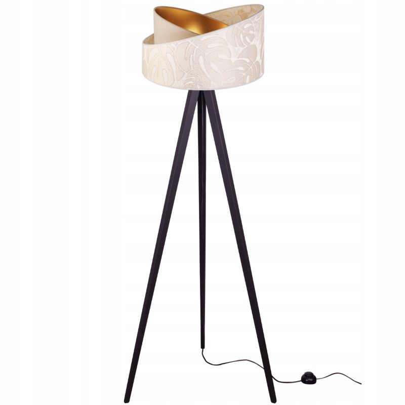 Lampa podłogowa trójnóg Light Home LH Werona Drewno 1x E27 60W kremowy/czarny 1szt.